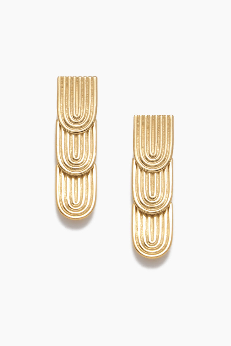 Image of Curved Watercress Earrings - Gold