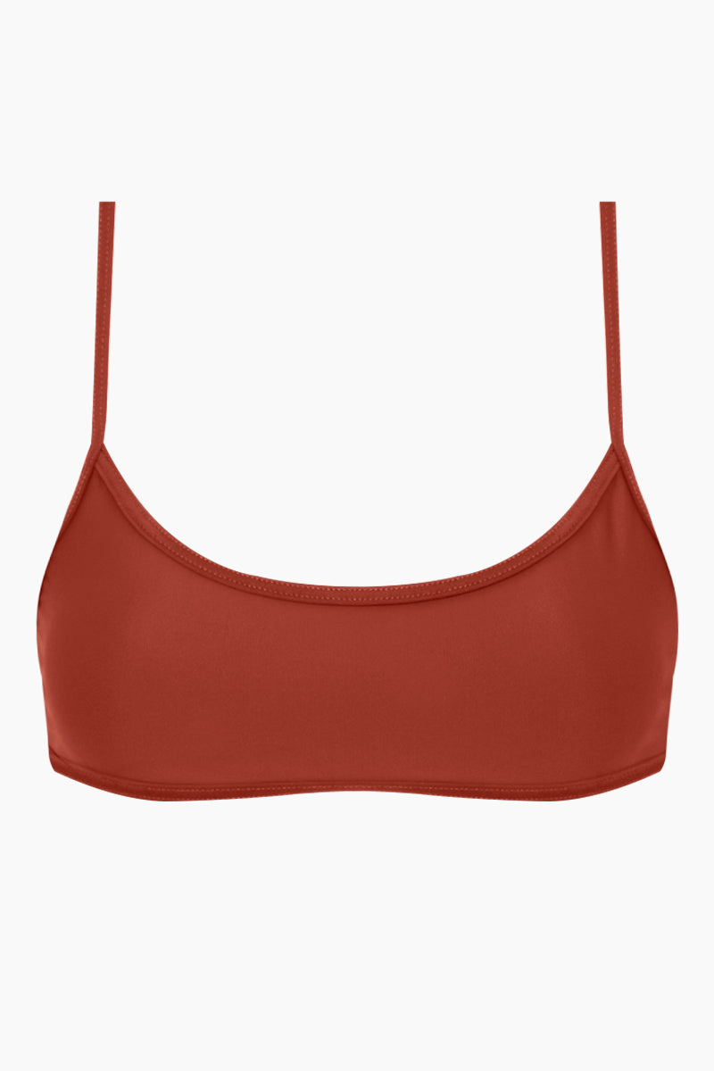 Ava Sporty Bikini Top - Copper Orange