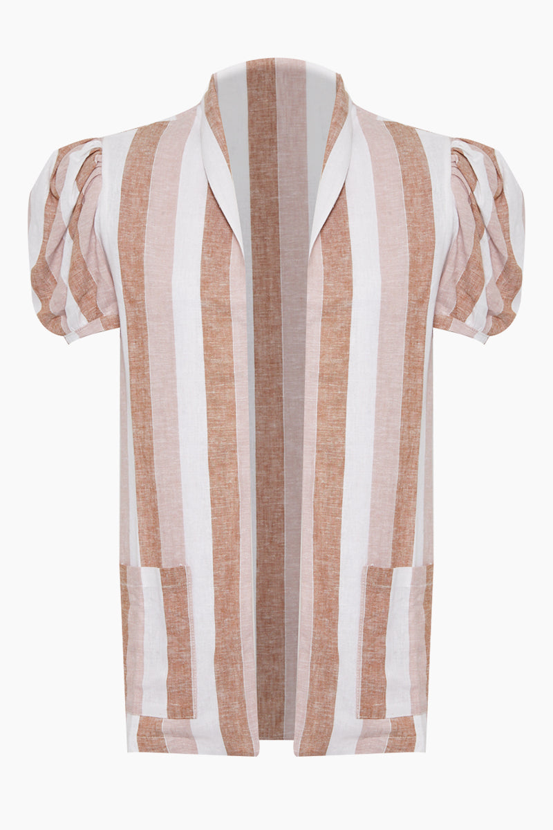 Striped Over Cover Up - Porto Rose Stripe Print