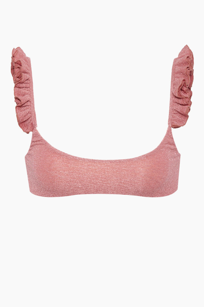 Image of Bondi Ruffle Strap Bikini Top - Moody Mauve Pink