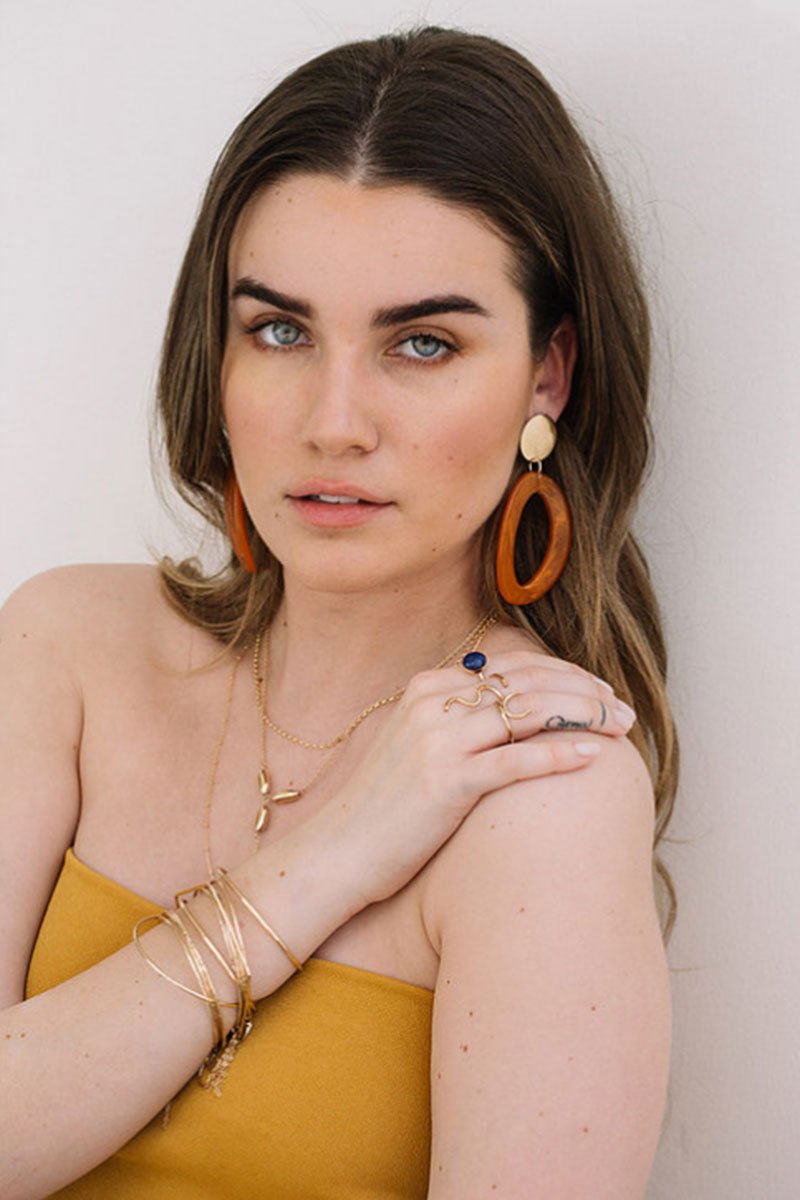 Ace Earrings - Amber Tortoise