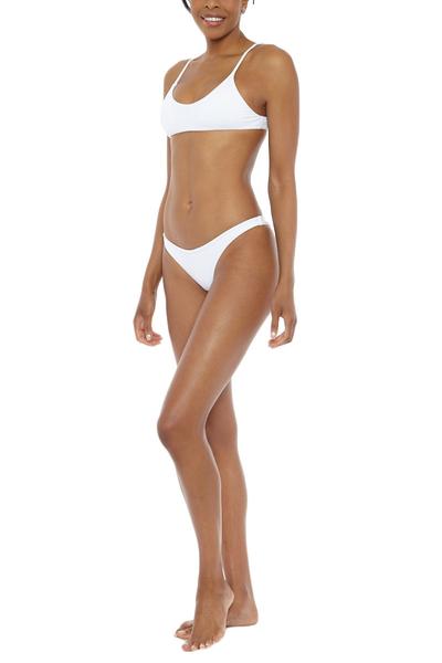 Muse Sporty Scoop Neck Bralette Bikini Top - White