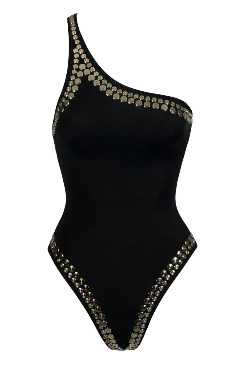 NORMA KAMALI Stud One Shoulder One Piece | BIKINI.COM