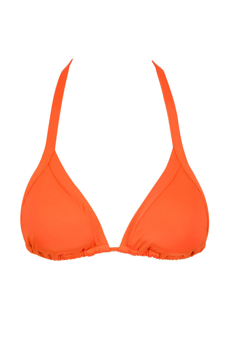 Goddess Slide Halter Ties Triangle Bikini Top - Nectarine