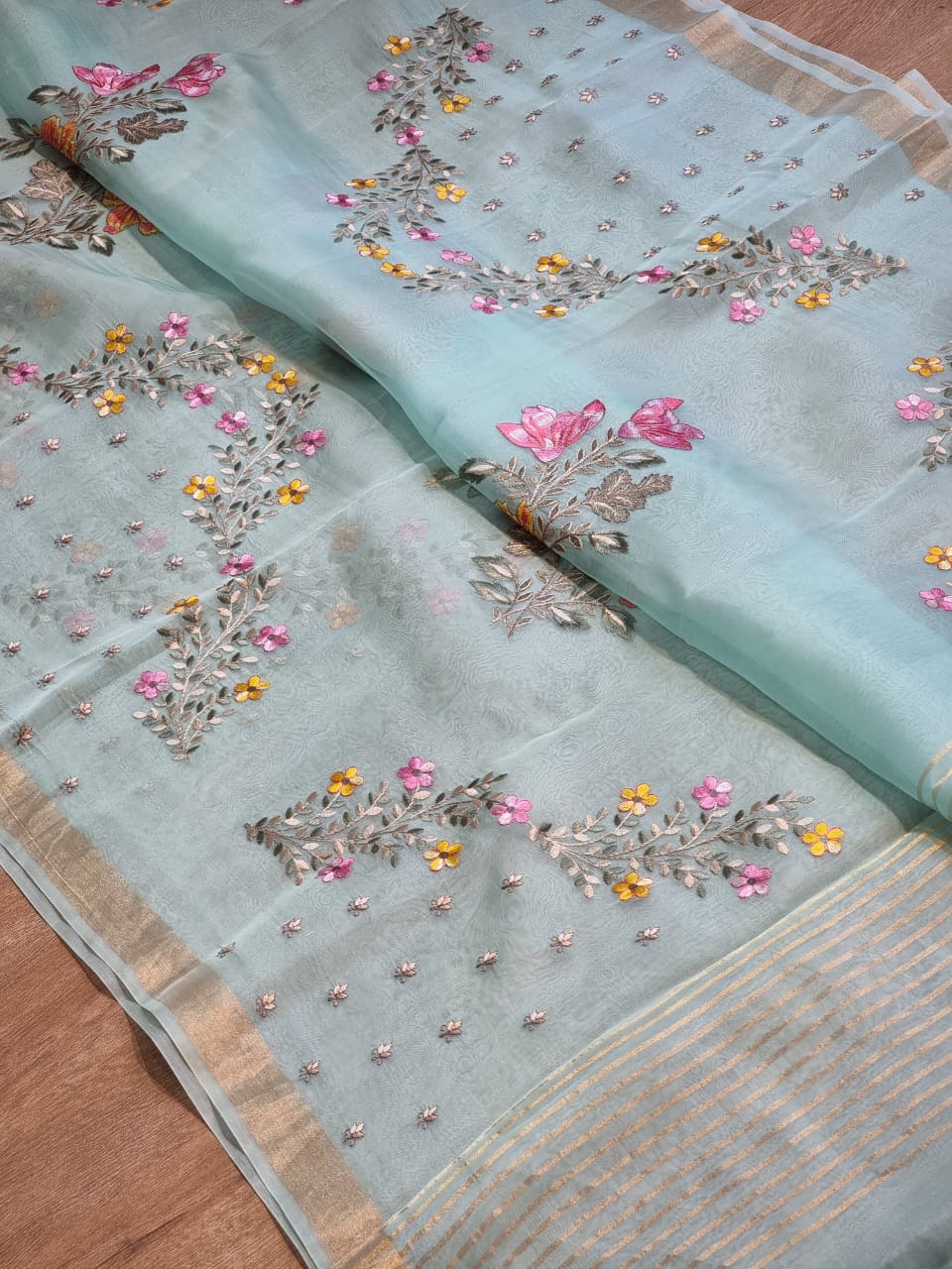 Sequence Embroidered Organza Sarees | ARS177