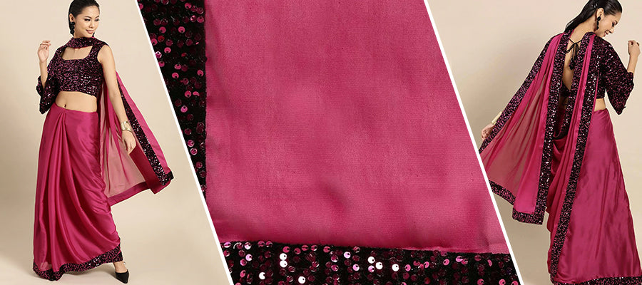 COCKTAIL SAREE WITH SEQUINS