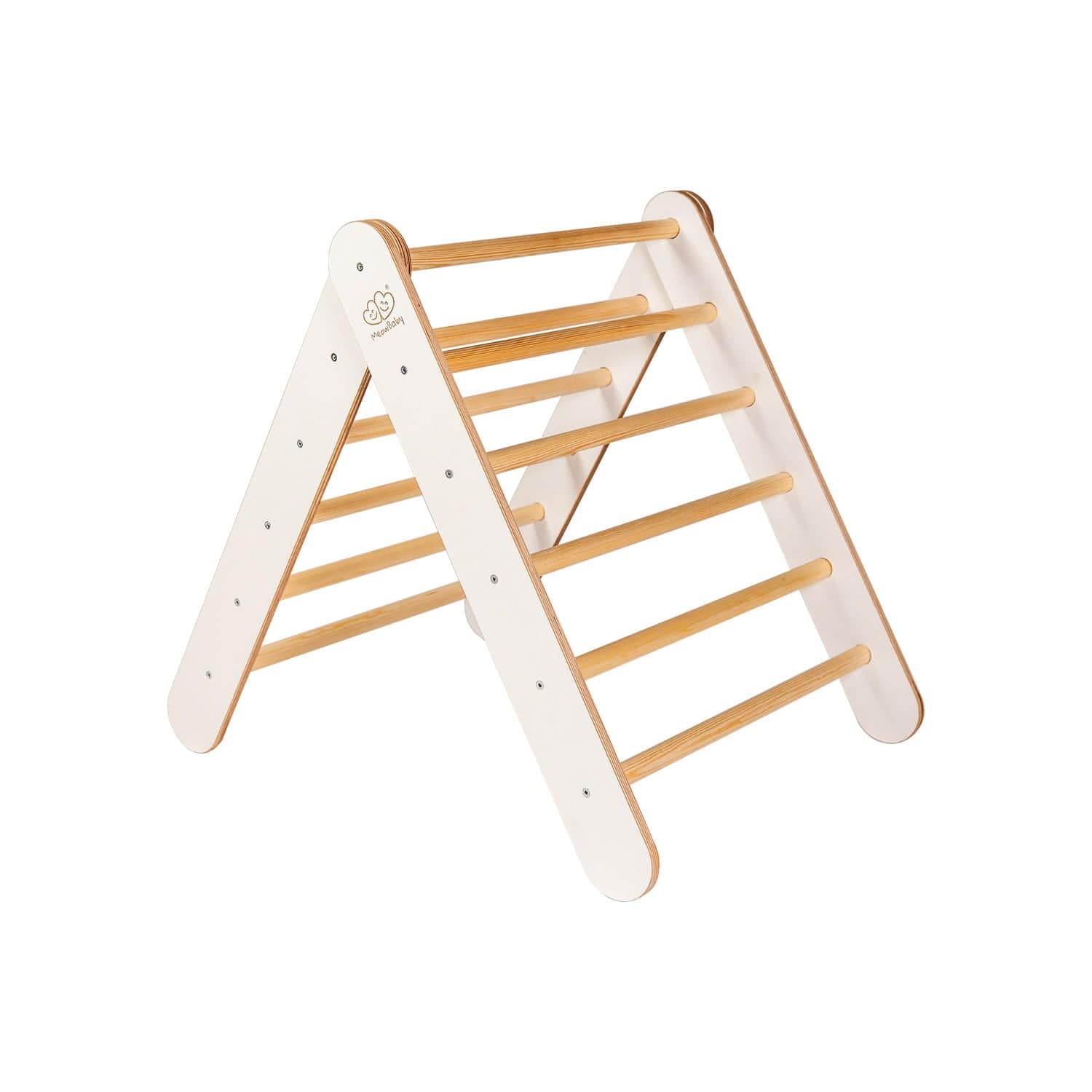 MeowBaby - Montessori Wooden Ladder - White (UK & EU Delivery Only) | Style My Kid