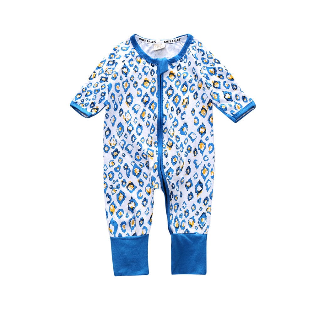 Blue Snow Leopard Zip Sleepsuit