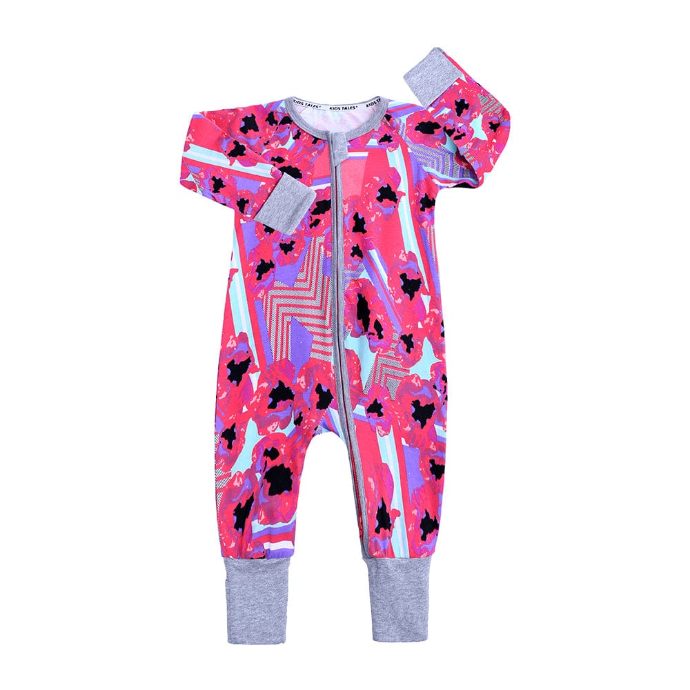 Pink Posy Zip Sleepsuit