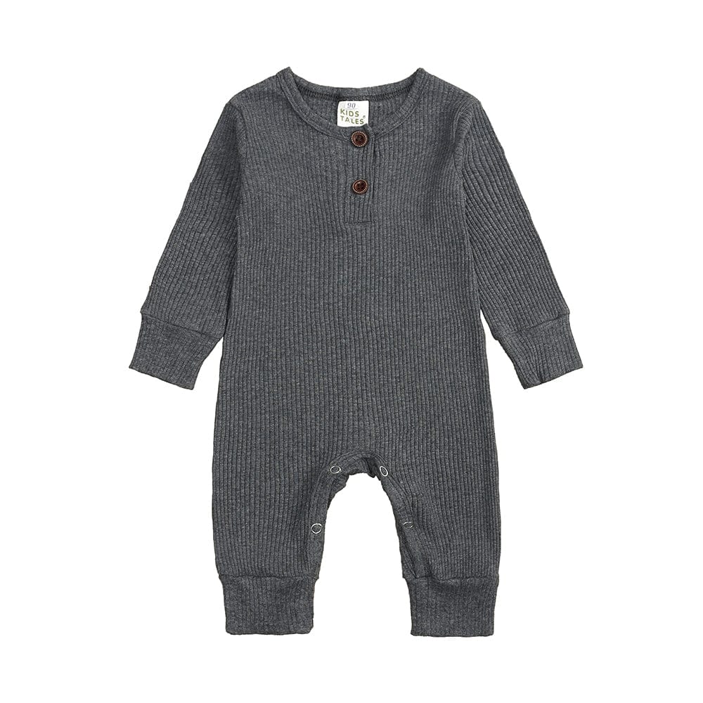 Charcoal Henley-Style Sleepsuit