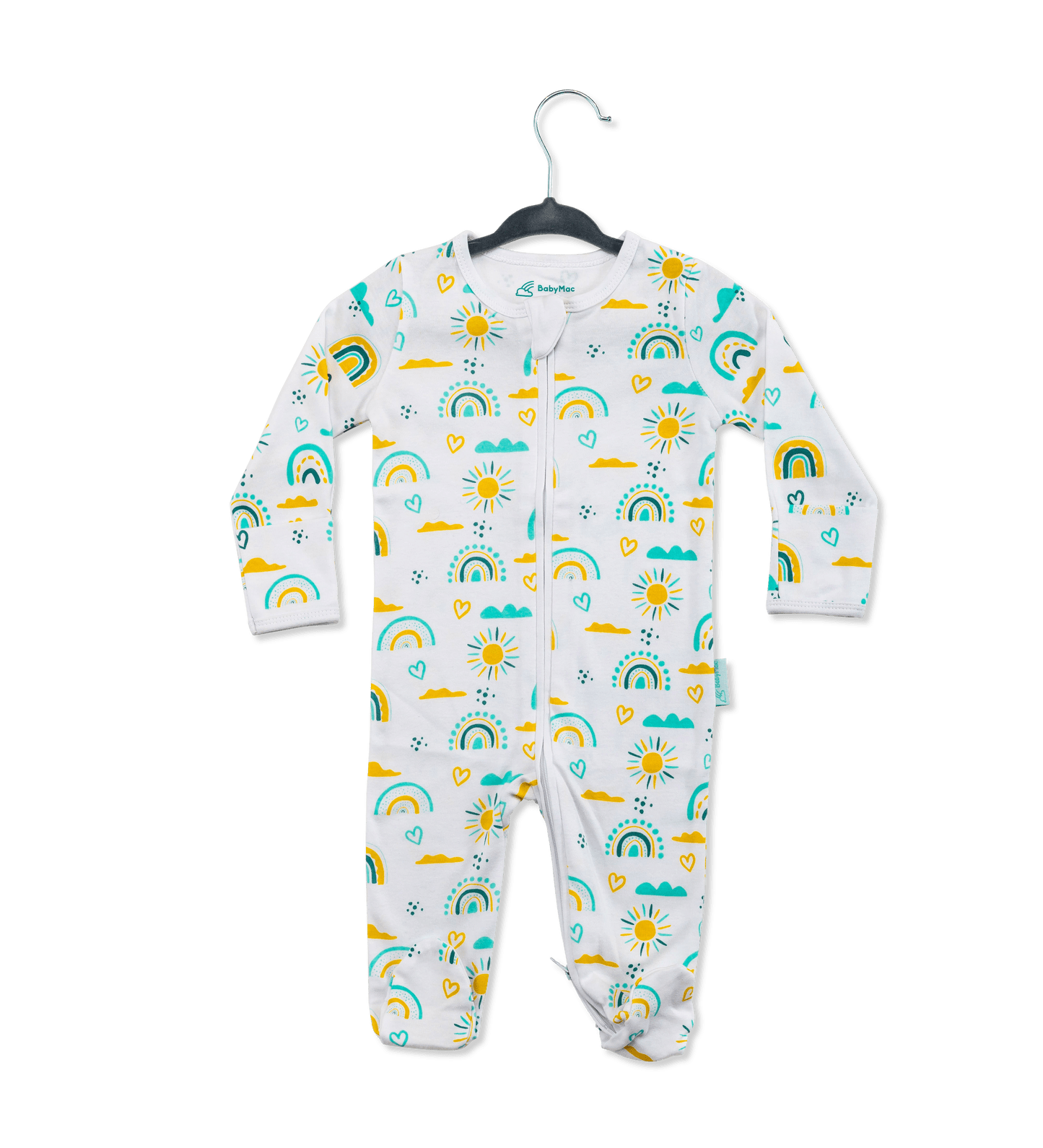 Organic Cotton Double Zip Sleepsuit For Baby By BabyMac
