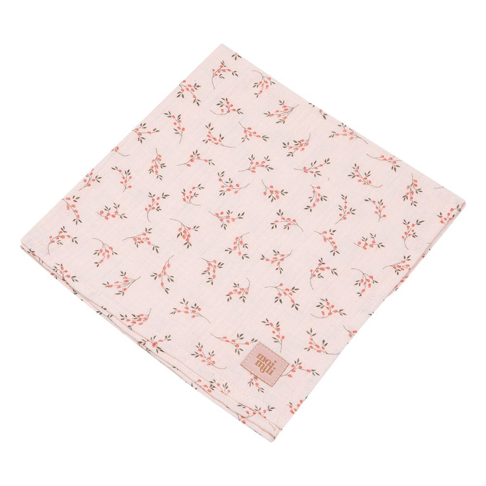 Organic Muslin Nappy For Baby By Moi Mili - 2 Pack Tiny Flowers One Size