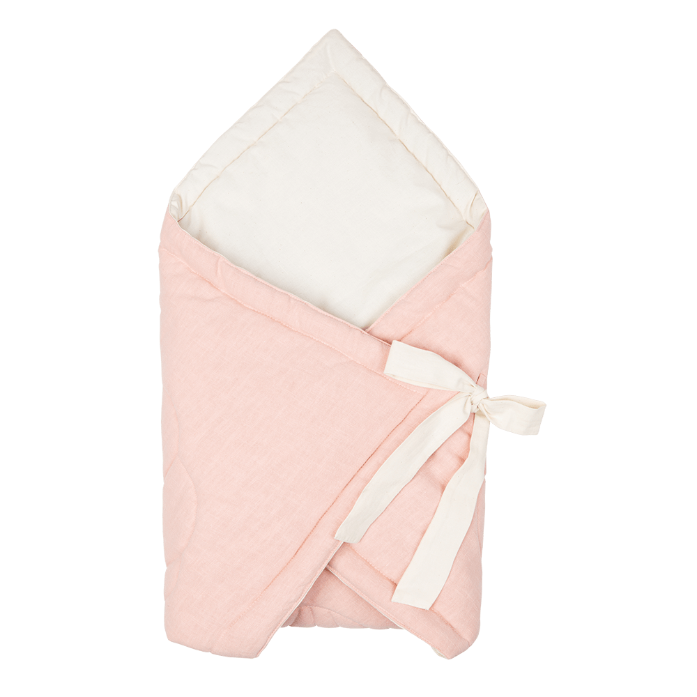 Linen Bloom Baby Horn Padded Linen Blanket - Light Pink | Style My Kid