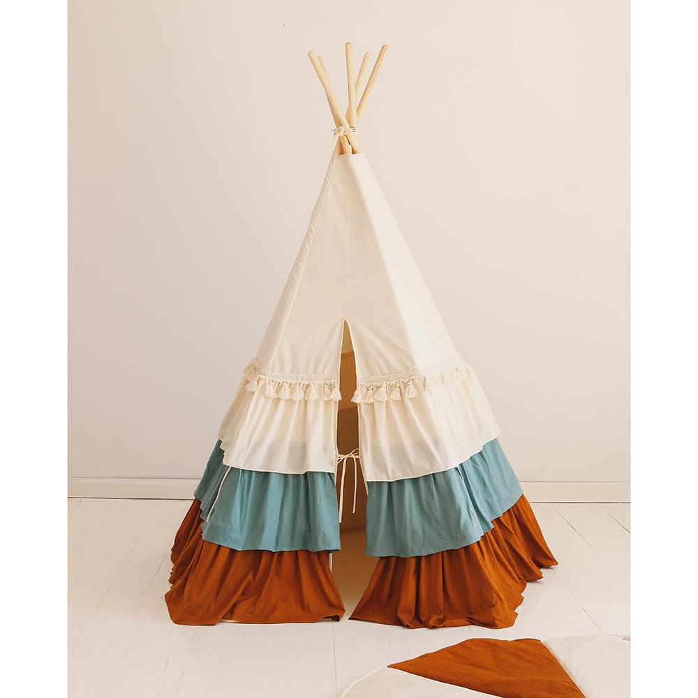 Circus Teepee With Frills - Beige Brown 