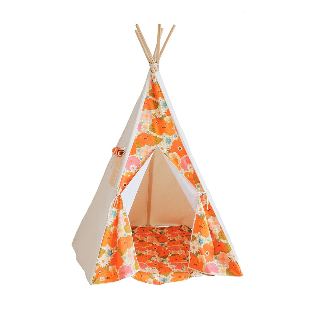 Picnic With Flowers Teepee - Beige