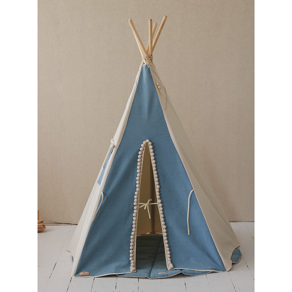 Jeans Teepee With Pompoms - 