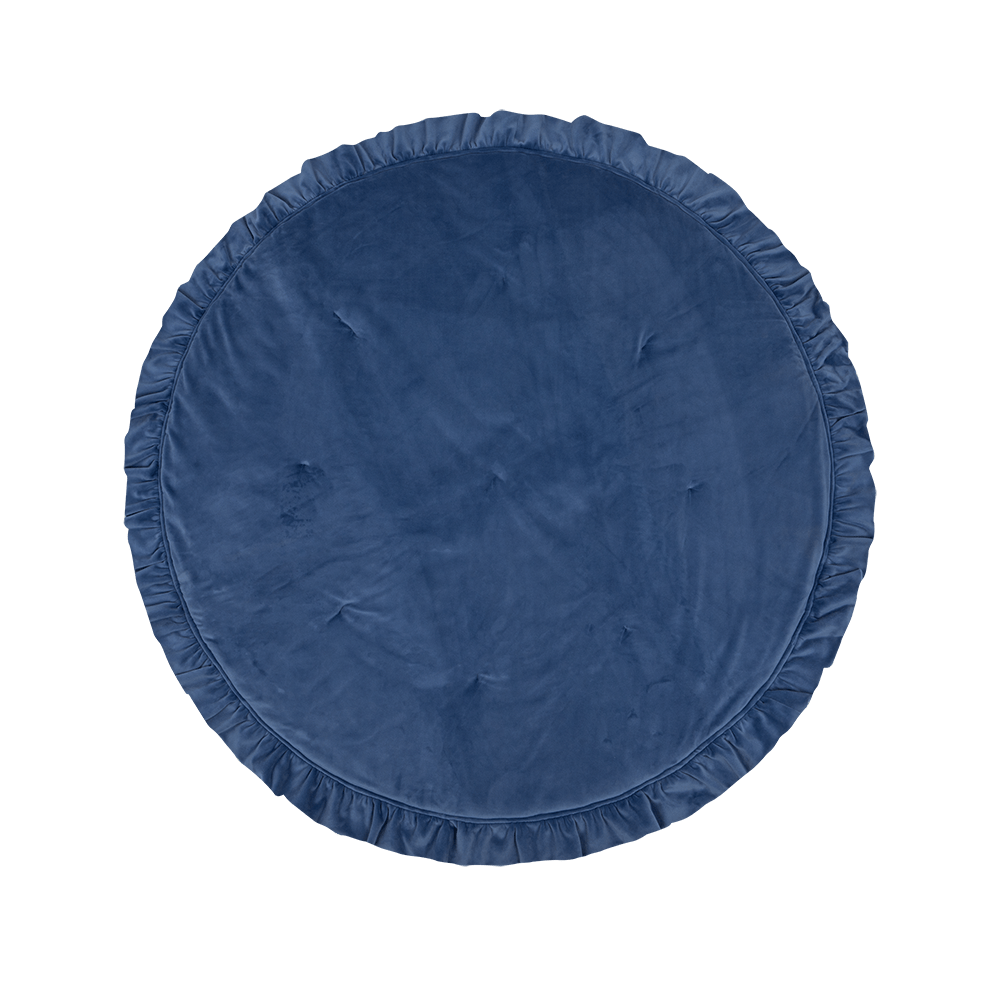 Soft Velvet Mat With Frill - Sapphire 