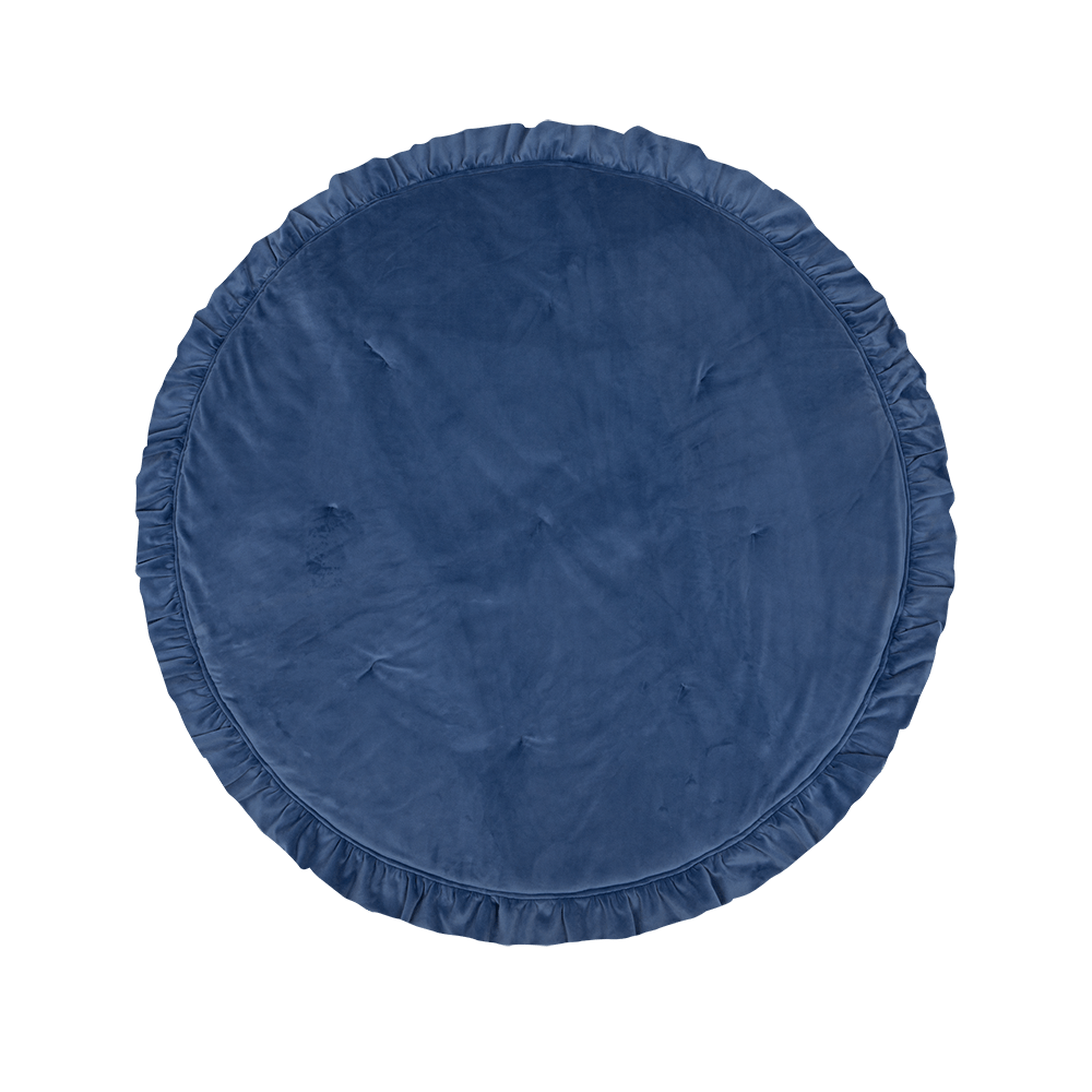 Soft Velvet Mat With Frill - Sapphire | Style My Kid