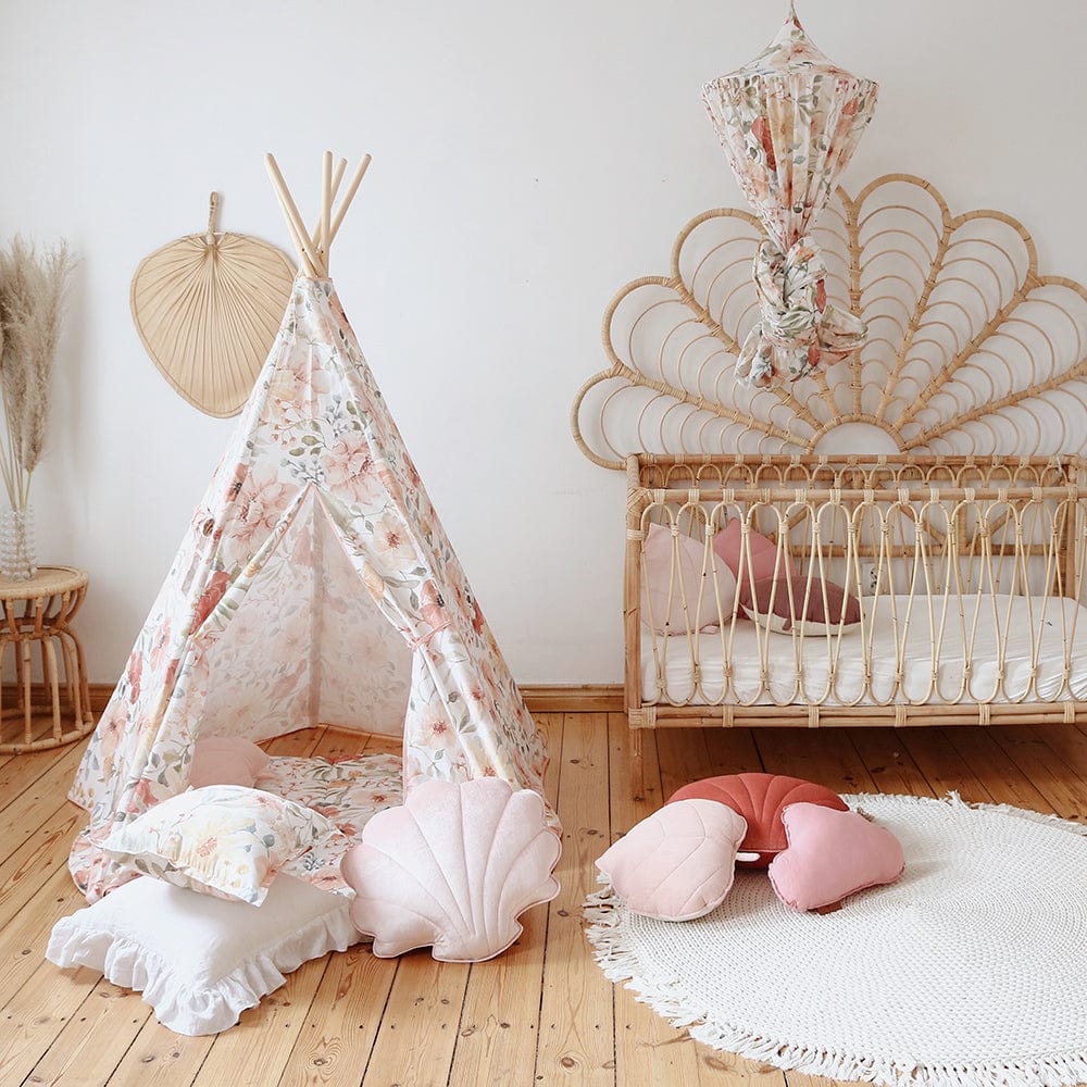 Flower Power Teepee And Mat Set - Beige 