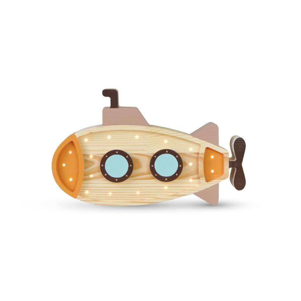 Luxury Handmade Lamp For Kids By Peekaboo - Submarine Submarine Wood