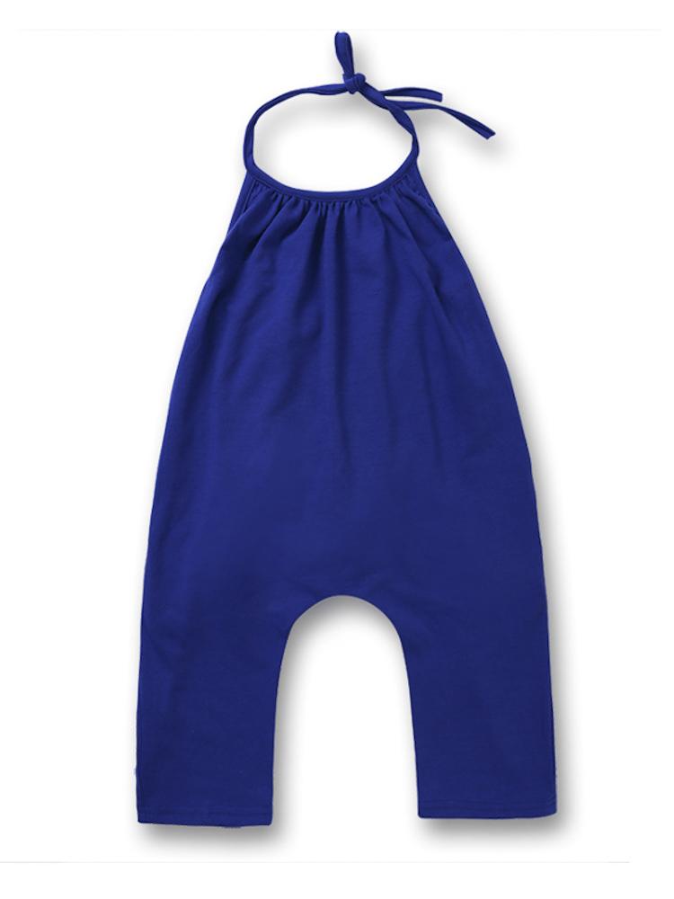 Blue Halterneck girls sleeveless playsuit | Style My Kid