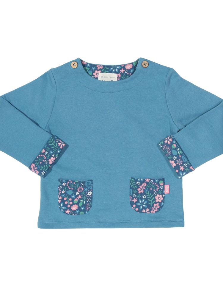 Acorn Blue Organic Kids Sweatshirt with Pockets - KITE | Style My Kid