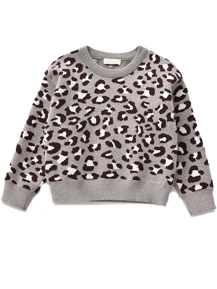 Girls Snow Leopard Print Jumper - Animal Power Girls White &amp; Black Animal Print Jumper | Style My Kid