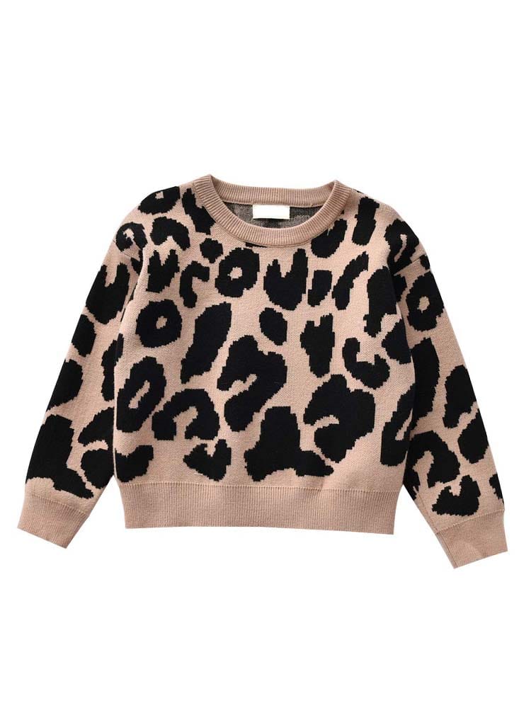 Animal Power Girls Tan Animal Print Jumper 