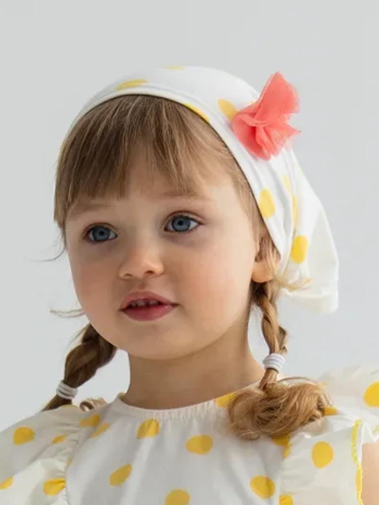Artie-Yellow and White Polka Dot Baby and Girl Headband | Style My Kid