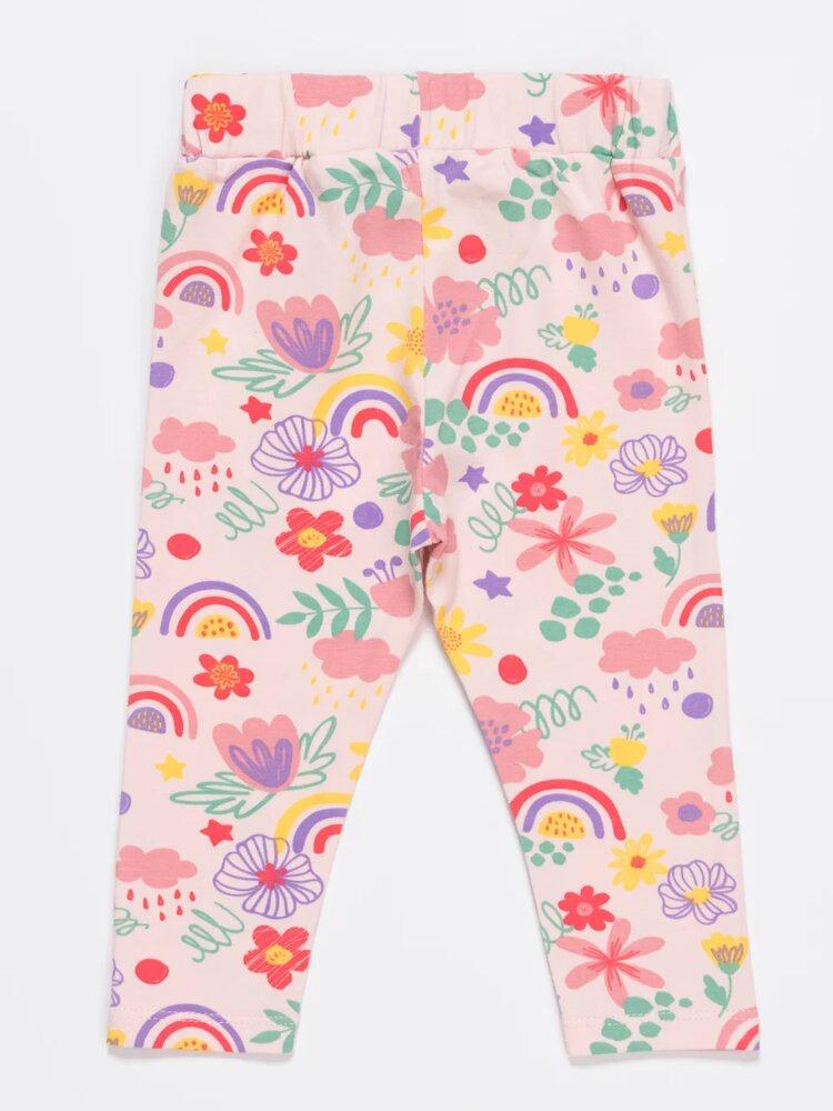 Artie-Flowers & Rainbows Multicoloured Baby and Girl Leggings | Style My Kid