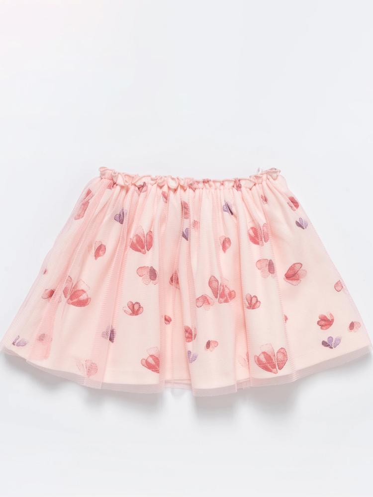 Girls Tutu Skirt with Tulle Flowers 