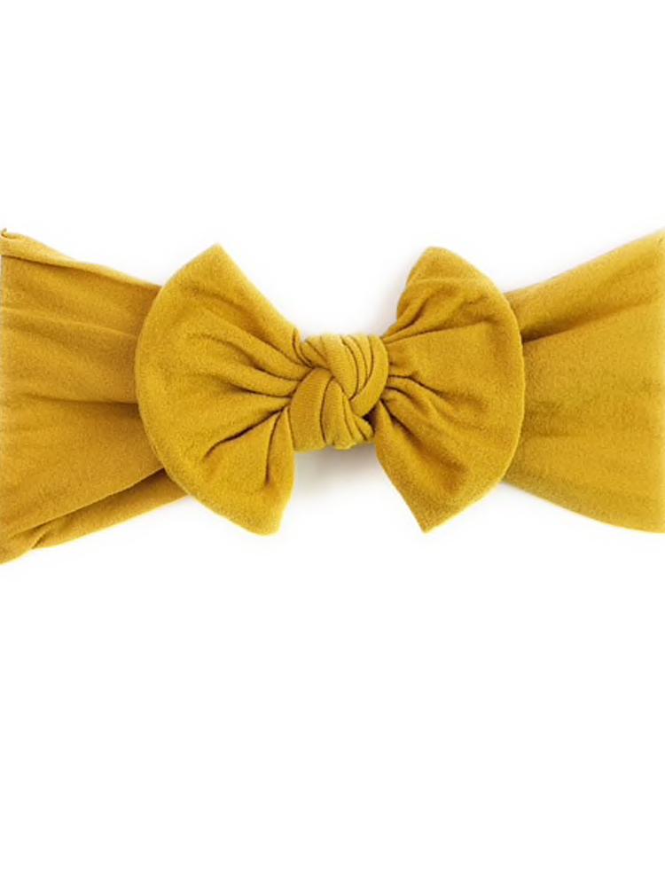 Baby Wisp-Baby Wisp - Headband - Nylon Bow - Mustard 