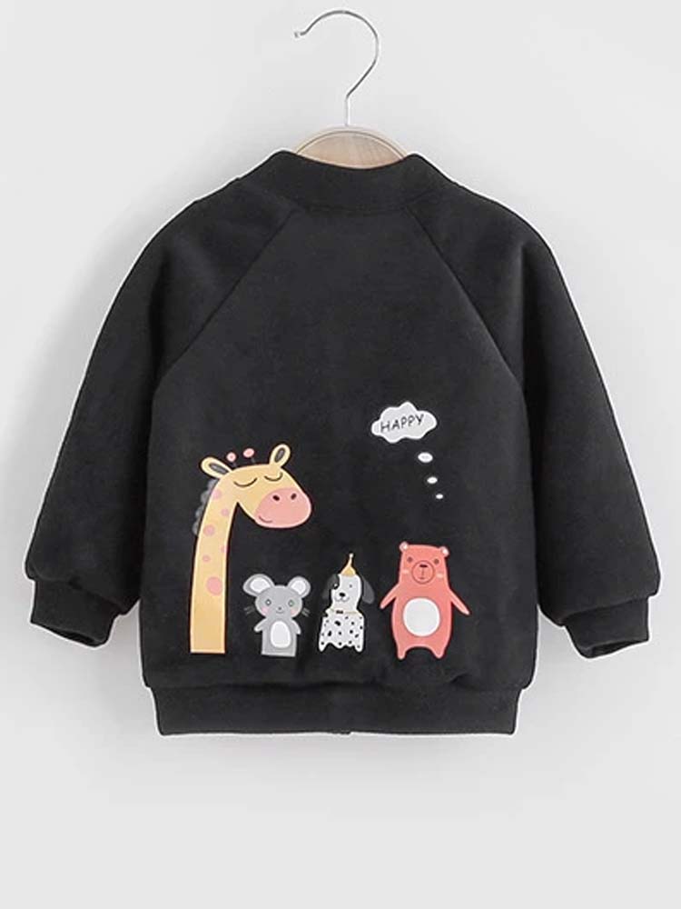 Kids Happy Animals Top - Black | Style My Kid