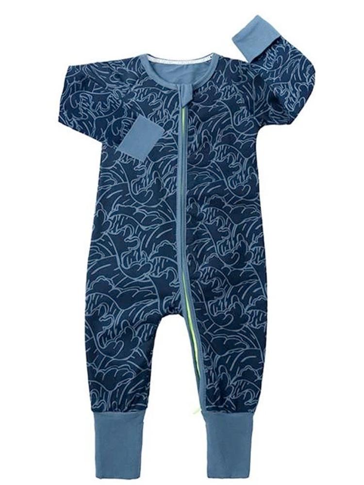 Blue Waves Blue Zippy Sleepsuit | Style My Kid