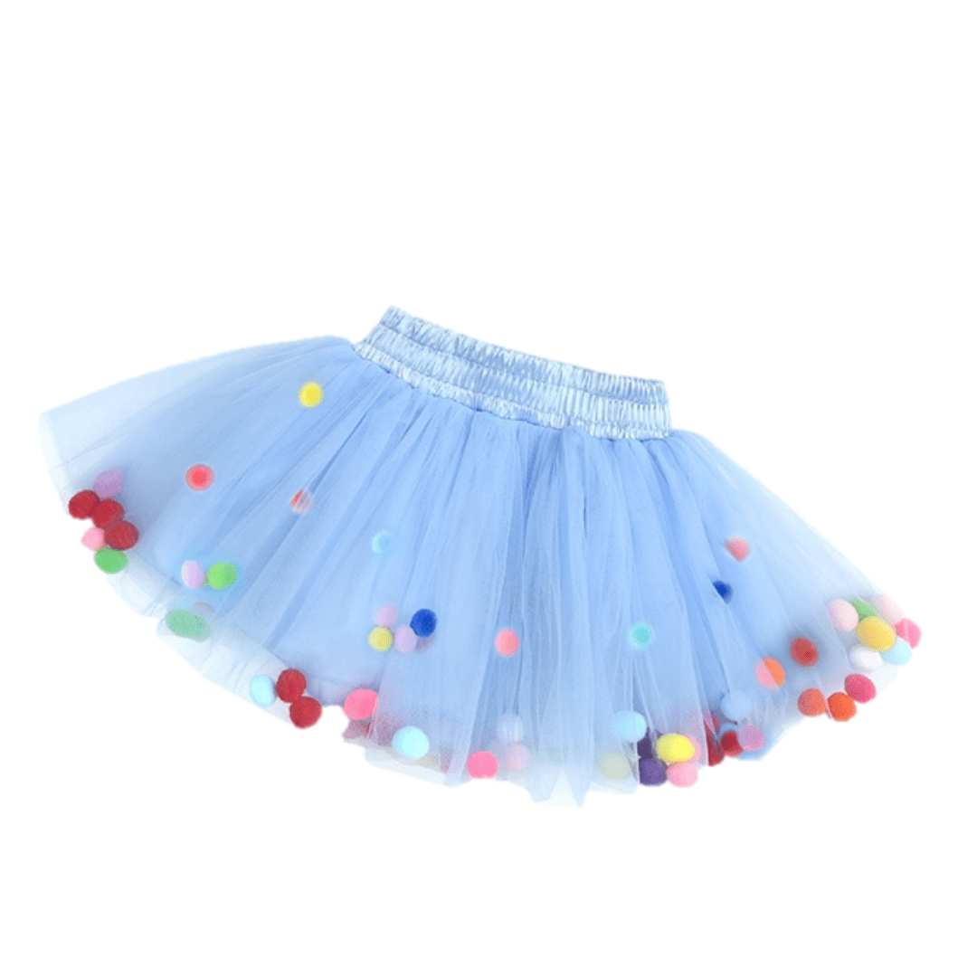 Tulle Pom Pom Tutu Girls Skirt