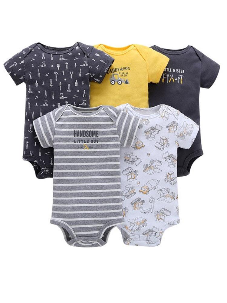 Baby Boys 5 Sleepsuit Pack