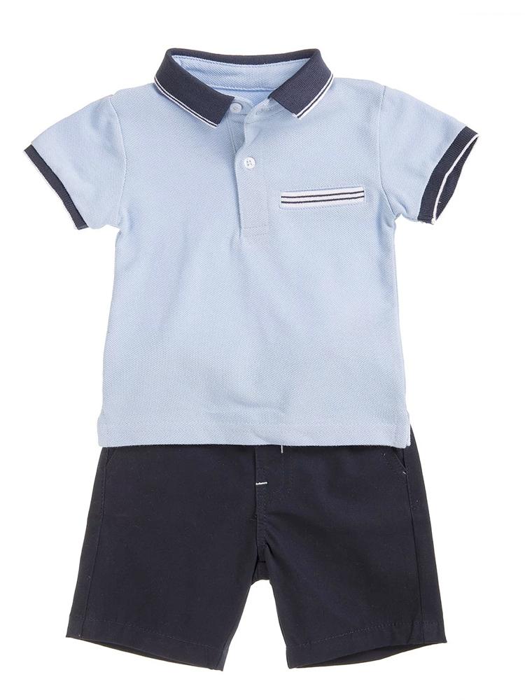 Boys Blue Polo Shirt and Shorts Outfit | Style My Kid