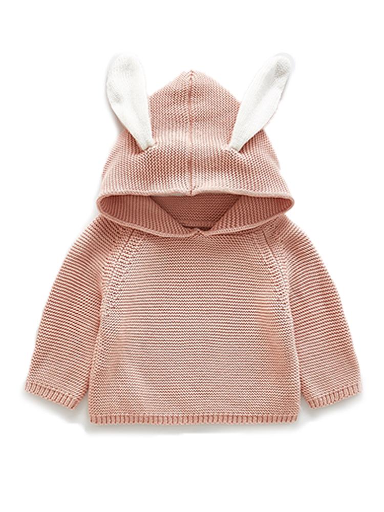 Girls Jumper with Bunny Ears Bunny Boo! Bunny Ears Dusky Baby Jumper 