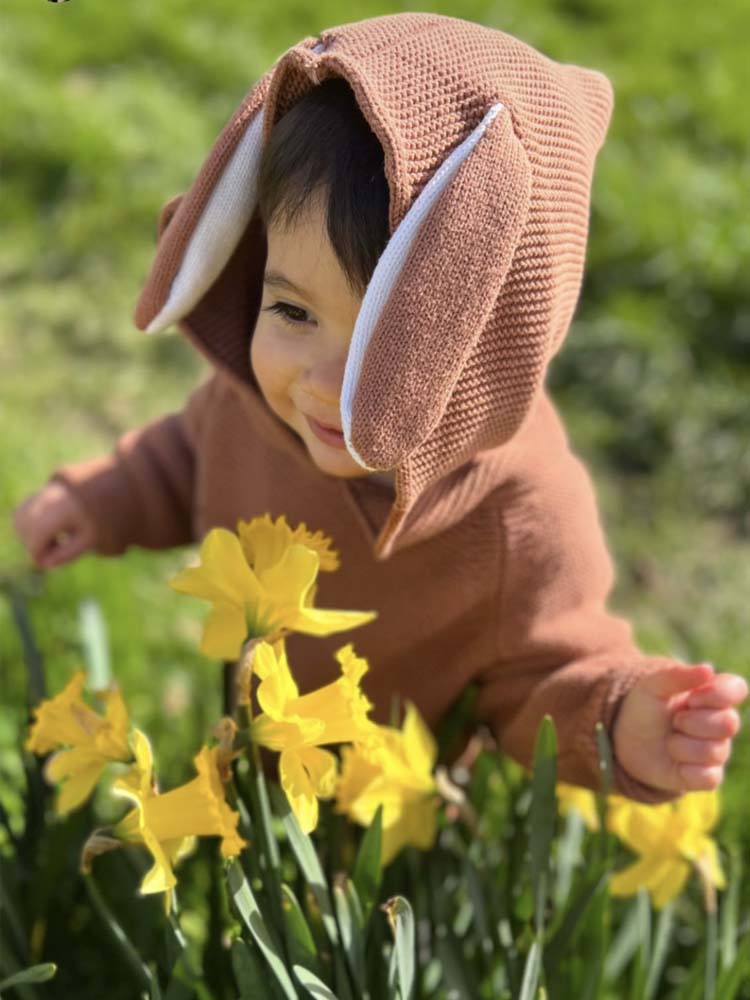 Girls Caramel Jumper with Bunny Ears Bunny Boo! Bunny Ears Caramel Baby Jumper 