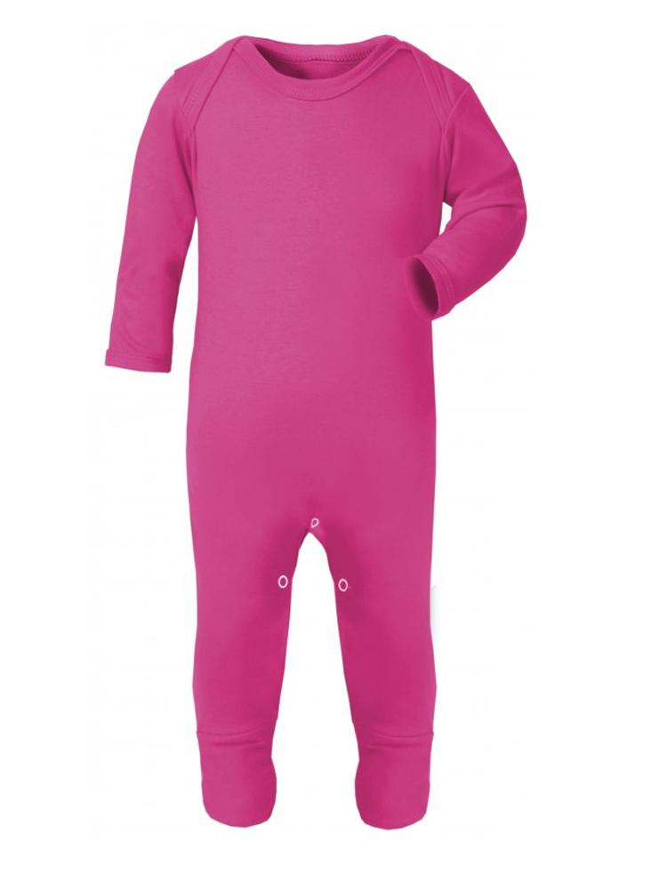 Baby Girls Bright Cerise Pink Footed Rompersuit | Style My Kid