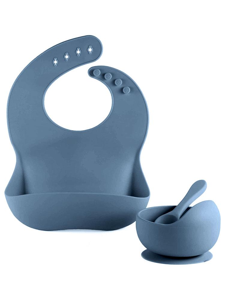 - Silicon Baby Bib Food Bowl and Spoon 