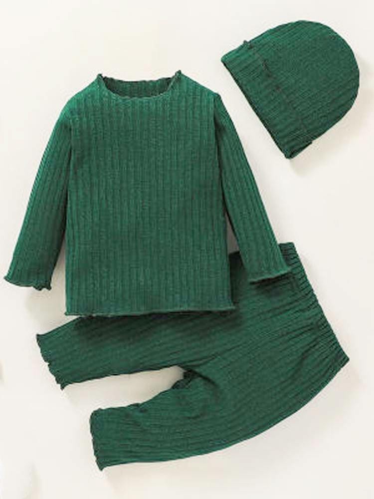 Dark Green Ribbed Top