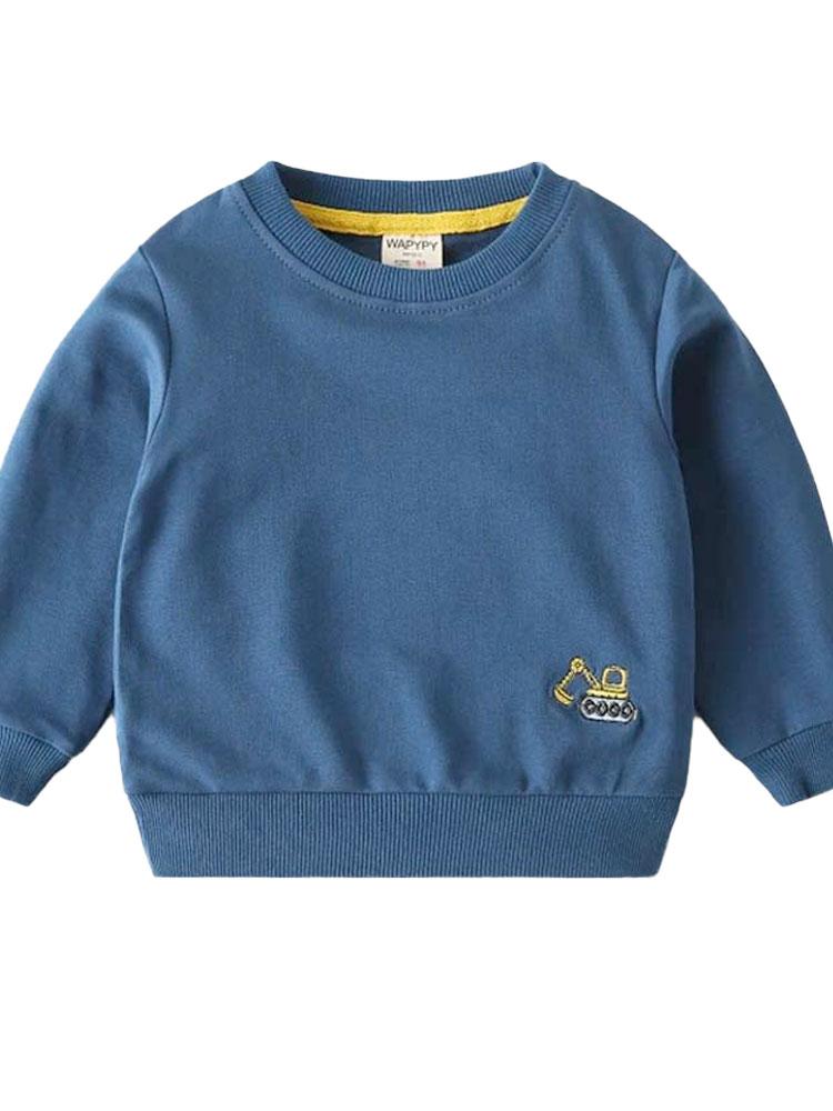 Boys Digger Sweatshirt - Blue - 18months to 6 years | Style My Kid