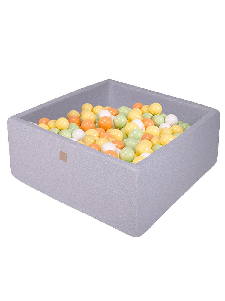 MeowBaby Square Foam Grey Kids Ball Pit - complete set with 300 balls - Dino -! | Style My Kid