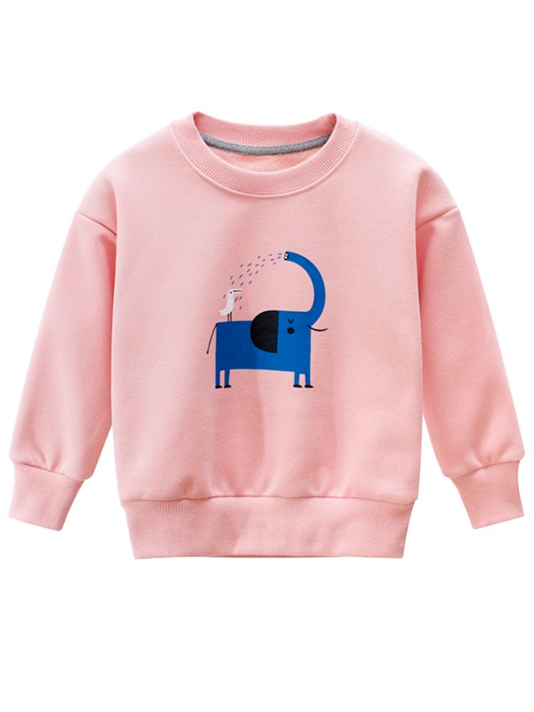 Pink Girls Sweatshirt - Elephant and Friend | Style My Kid