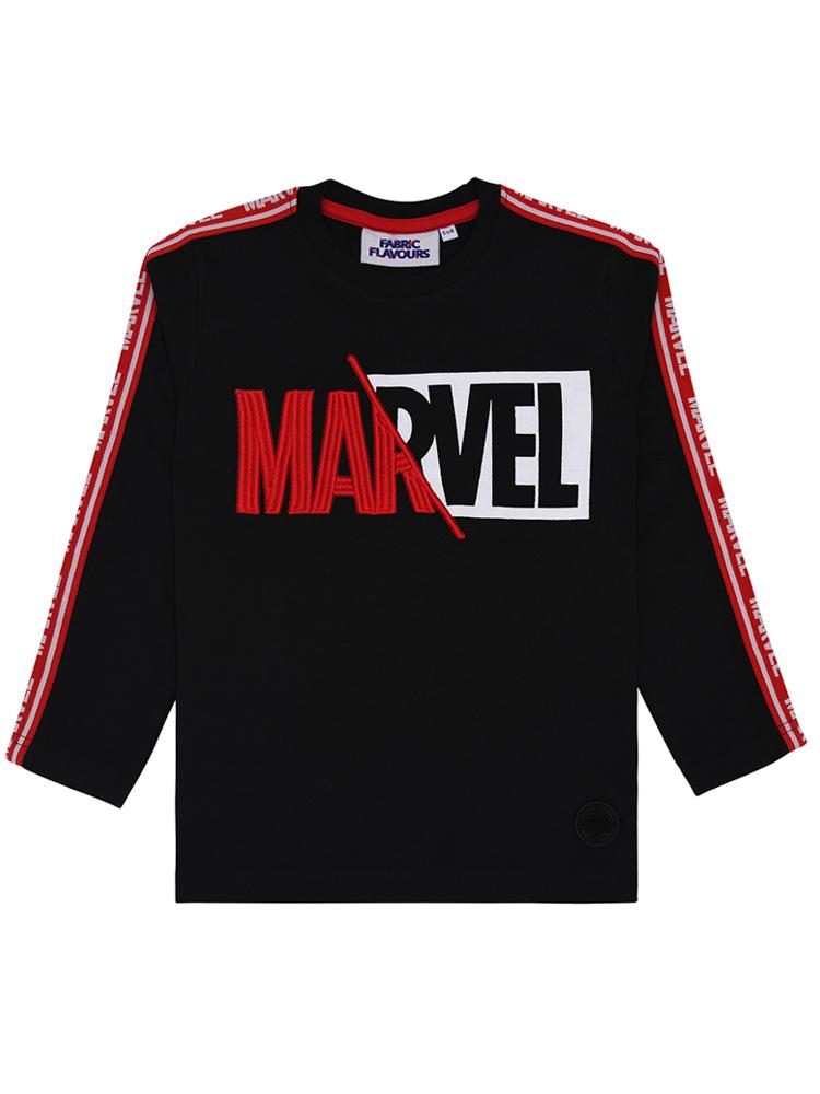 Cool Marvel Splice Logo Long Sleeve Boys T-Shirt