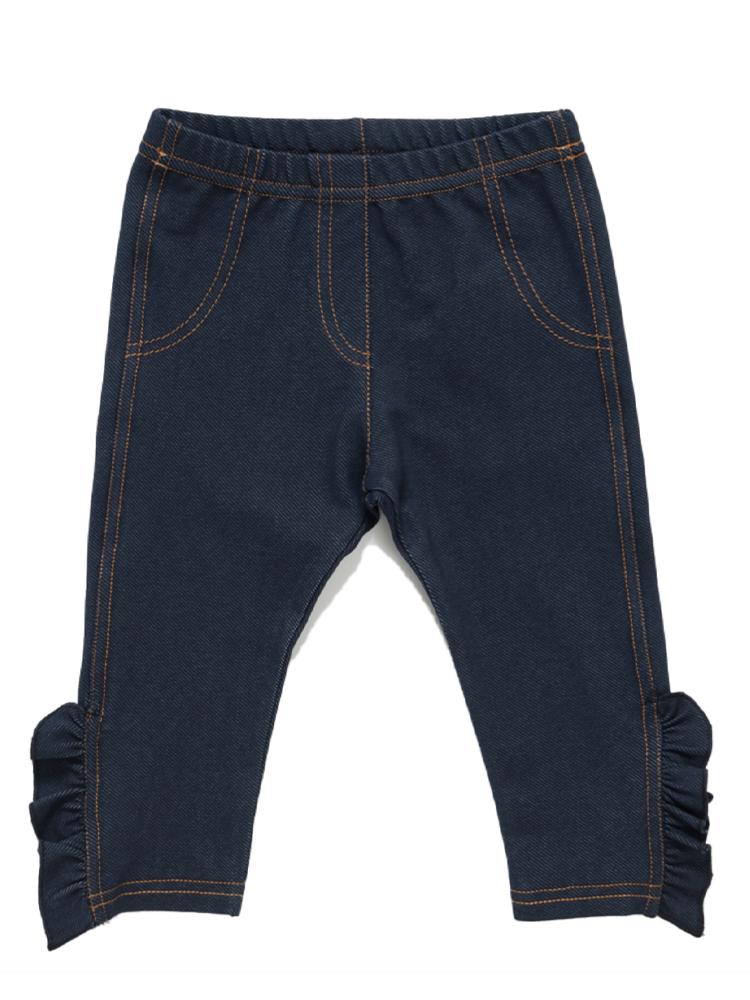 Girls Denim Leggings with Frill Detail 12-18M