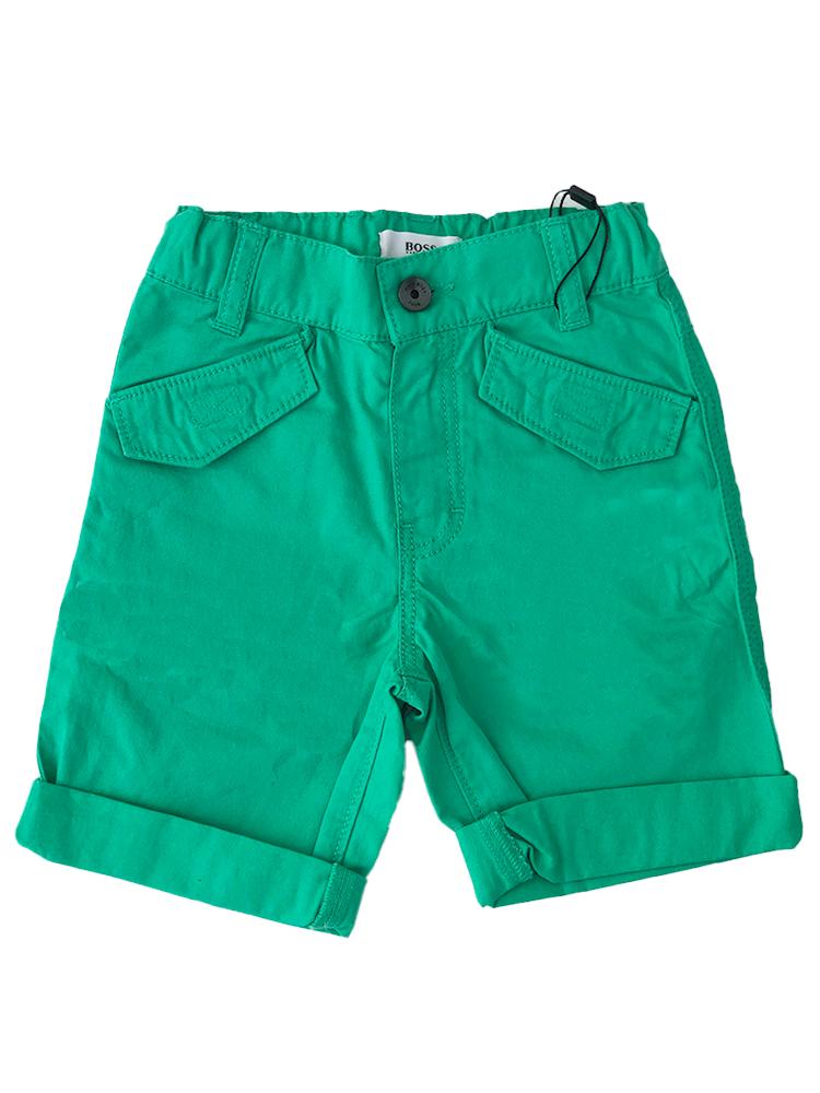 HUGO BOSS - Boys Green Bermuda Pocket Shorts | Style My Kid