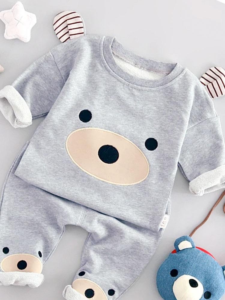 Grey Bear Two Piece - Sweatshirt and Bottoms Outfit | Style My Kid