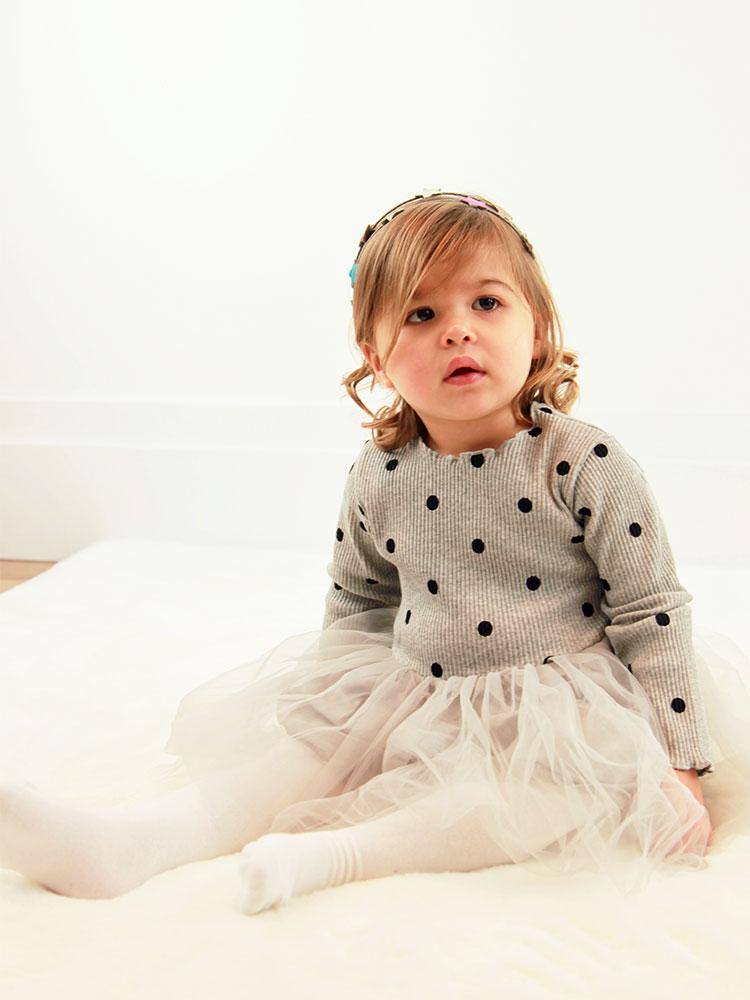 Grey Girls Polka Dot Party Tutu Dress | Style My Kid